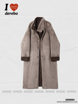 Modern Warm Suede Mustang Long Coat