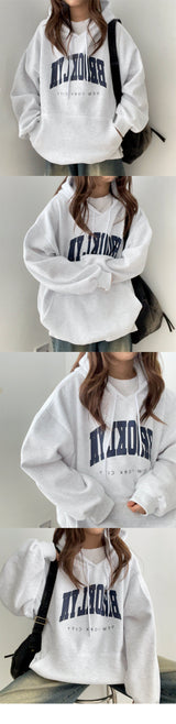 Mulnew lettering oversized napping hoodie