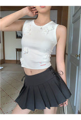 Special flower beaded sleeveless top