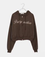 Arring Two Way Lettering Pocket Long Sleeve Hooded Zip-Up