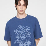 [UNISEX] フラワーブーケドローイングピグメンテーションT