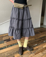[ORIGINAL] Moel Cancan Check Midi Skirt