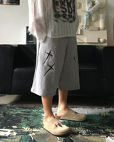 AO cross embroidery Bermuda sweatpants
