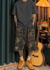 One-Tuck Camo Shorts 