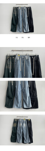 Melvtuck String Wide Denim Pants (3 colors)