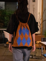YMW argyle gym sack -  vintage blue