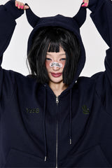 [BASIC] Devil Hoodie Navy