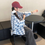 Blue Pepper Oversized Fit Boxy Fit Checkered Shirt Shirt [MANDARINETREE ONLY]