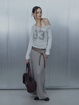 33 STRIPE V-NECK TOP / WHITE