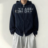 Legacy lettering overfit two-way hood zip-up