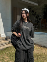 カッティングビンテージピグメント半袖Tシャツ