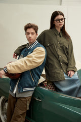 VINTAGE SUEDE SHIRT JACKET - KHAKI