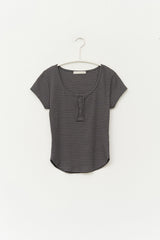 (W) Caps Striped Top