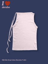 マイルドサイドストラップコットンノースリーブTシャツ