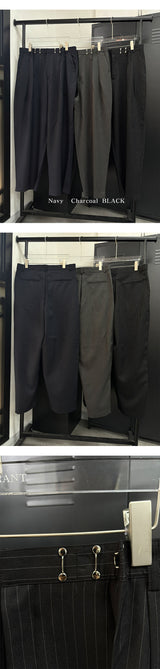 [S/S] ダブルストライプタックワイドスラックス(3color)