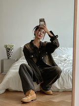Betty Tin Beige Wide Denim Pants