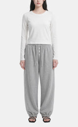 Button Detail Jogger Sweatpants