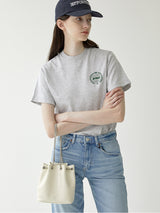 TIWI chain leather bucket bag / Cream Ivory
