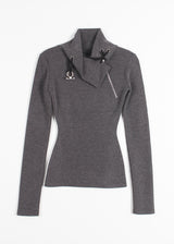 HIGH NECK ZIPPER TEE