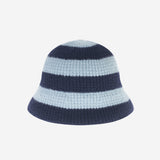 ストライプファジィバケットハット (Navy & Sky Blue)