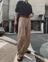 Merries Pintuck Banding Wide Pants