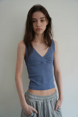 Lazy sleeveless top_blue