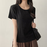 Daily Yeori Fit Basic U-Neck Plain Short Sleeve T-Shirt
