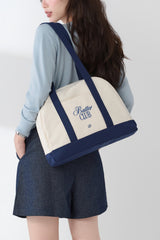 Butter Club BISCOTI Canvas Tote Bag Zipper 14 Inch Laptop Multi Colours
