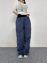 (UNISEX) DOUBLE-LINE STRING WIDE LOOSE-FIT FLEECE TRAINING PANTS - 6 COLOR