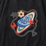 D. スペース プリント ショートスリーブ Tシャツ
