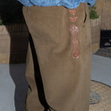 Western boots cut work pants / Khaki