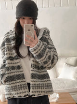 #Cozy Nordic Boa Fleece Hood Jumper (2color)