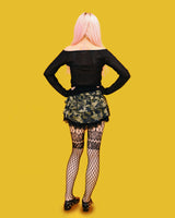 camo kangkang mini skirt (2color)