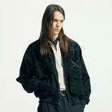 east star suede blouson black
