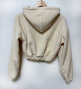 (LOWEST PRICE!/HOT DEAL♥) フリースシェルパフーディージップアップバンディングセミクロップドフーディー - 3 COLOR