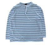 ロリーオープンネックVネックストリッピードルーズフィットサマーロングスリーブTシャツ3カラーズ