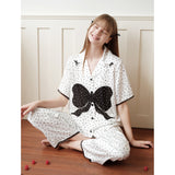 Black and white polka dot printed pajamas｜Suitable for all seasons