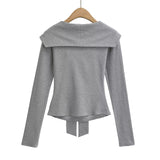 Shoulder Strap Soft Long Sleeve Tee