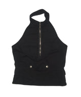 Halter Waistcoat Top Black