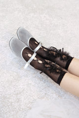 frill ribbon mesh socks (2colors)