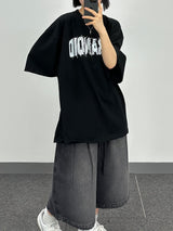 ピンタックデニムハーフパンツ
