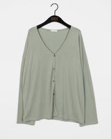 Tier V-neck Loose Fit Long Cardigan