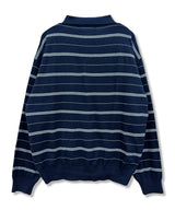 Gothic D Logo Stripe Collar Knit_Navy