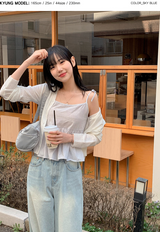 Stripe Flare Sleeveless Blouse (3color)