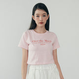 ムーンクロップTシャツ - グローピンク