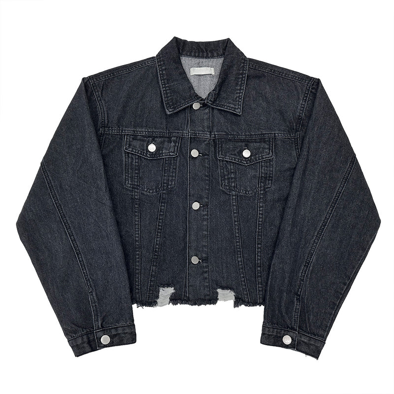 Frayed Crop Denim Jacket