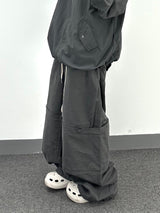 fold double-knee cotton pants