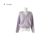 Jaenun Wool V-Neck Loose Knit Cardigan