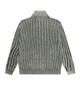 Terry Pigment Ribbed Knit Zip-Up