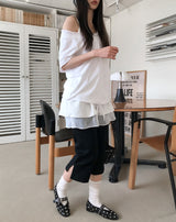 Ponin Slit Capri Pants
